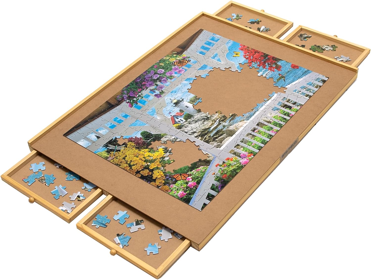 Bits and Pieces Puzzle Board with Drawers for 1500 Piece Puzzles