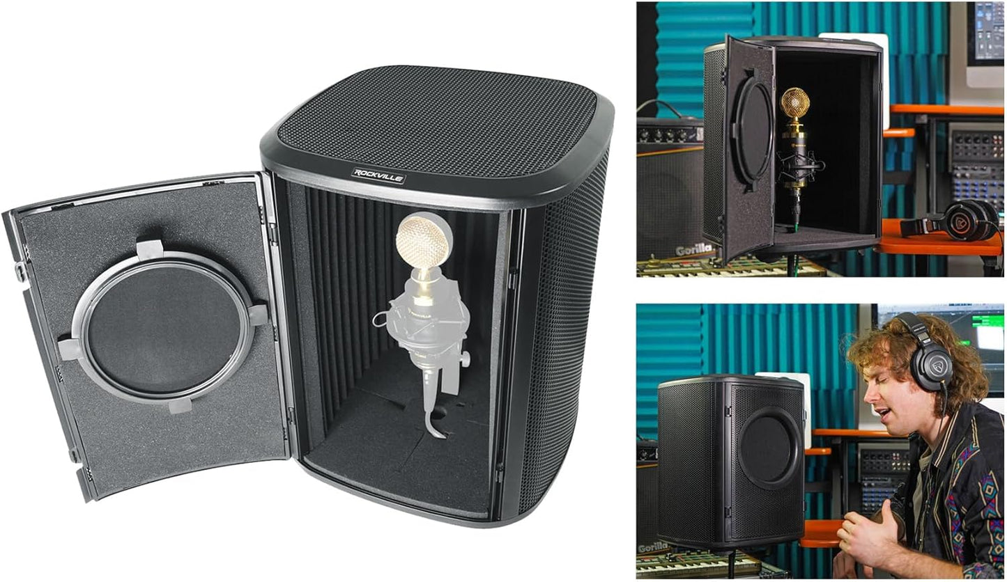 Rockville ISOBOX Sound Isolation Box for Clear Vocal Recording