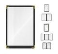 Goodsmart Restaurant Menu Covers 25 Pack Black 2-View - Durable Cafe