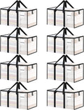 8 Pack Extra Large Heavy Duty Moving Bags - Clear Storage Bins