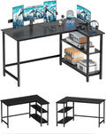 L Shaped Computer Desk with Shelf - Space-Saving Corner Workstation