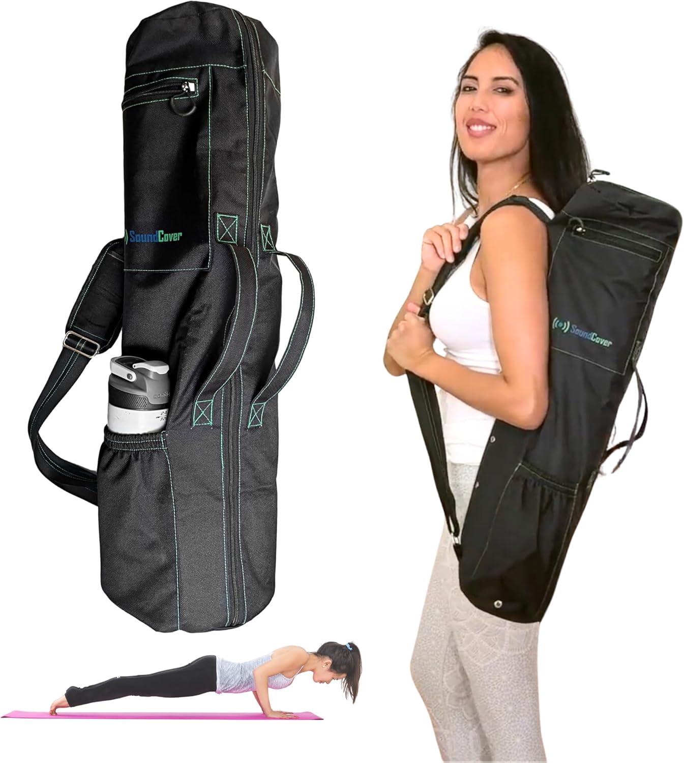 Water Resistant Extra Long Yoga Mat Bag with 3 Pockets