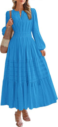 Fall Dresses for Women 2025 Casual Long Sleeve V Neck Maxi Dress Tips