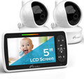iFamily Baby Monitor with 2 Cameras - 5 in Display, PTZ Coverage