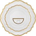 Clear & Gold 64 Pack Disposable Plastic Plates Combo Set - Elegant