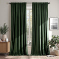 MIULEE Olive Green Velvet Curtains 84 in - Thermal Blackout Panels
