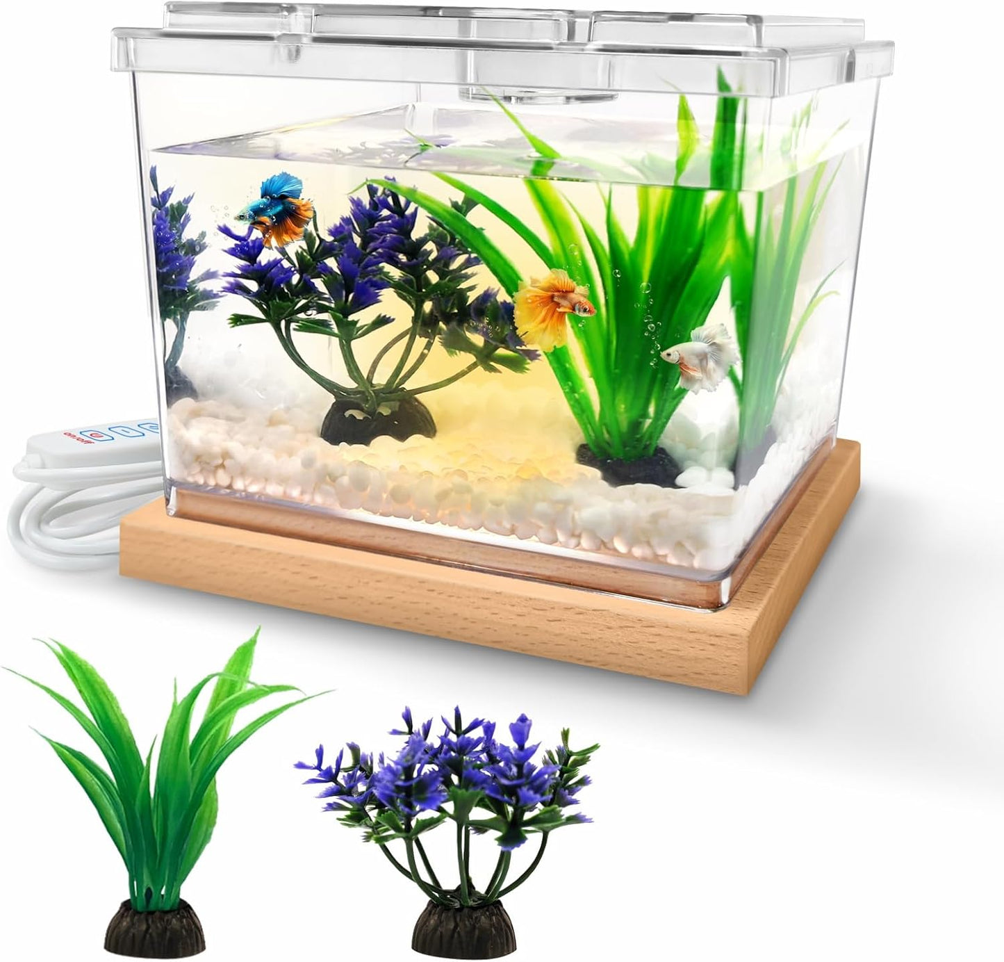 Stackable Mini Betta Tank: Space-Saving Glow for Small Pets