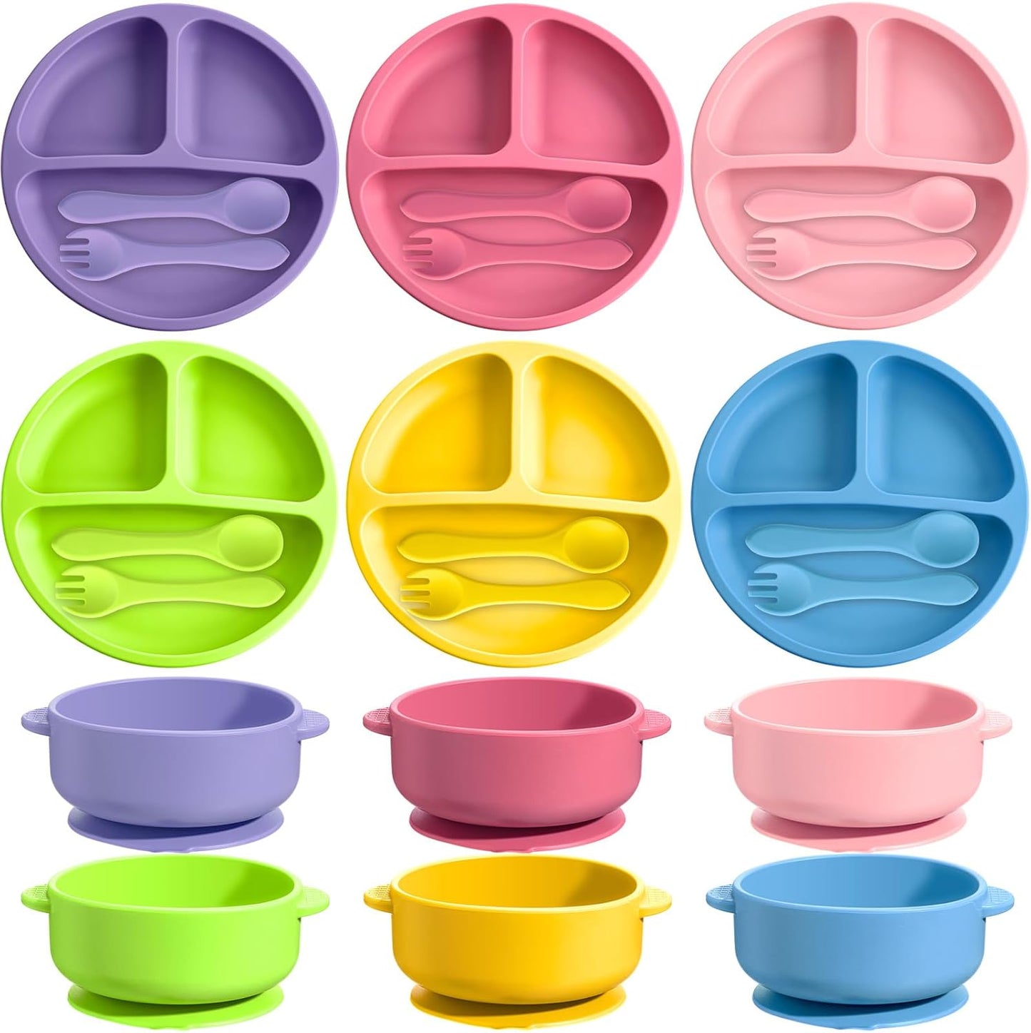 Dandat Silicone Baby Feeding Set: 24 Pcs Utensils for Kids