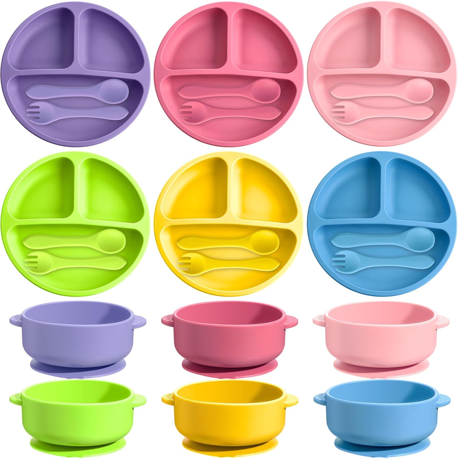 Dandat Silicone Baby Feeding Set: 24 Pcs Utensils for Kids