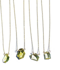 Raw Small Aquamarine Gold Necklace - Dainty Healing Pendant