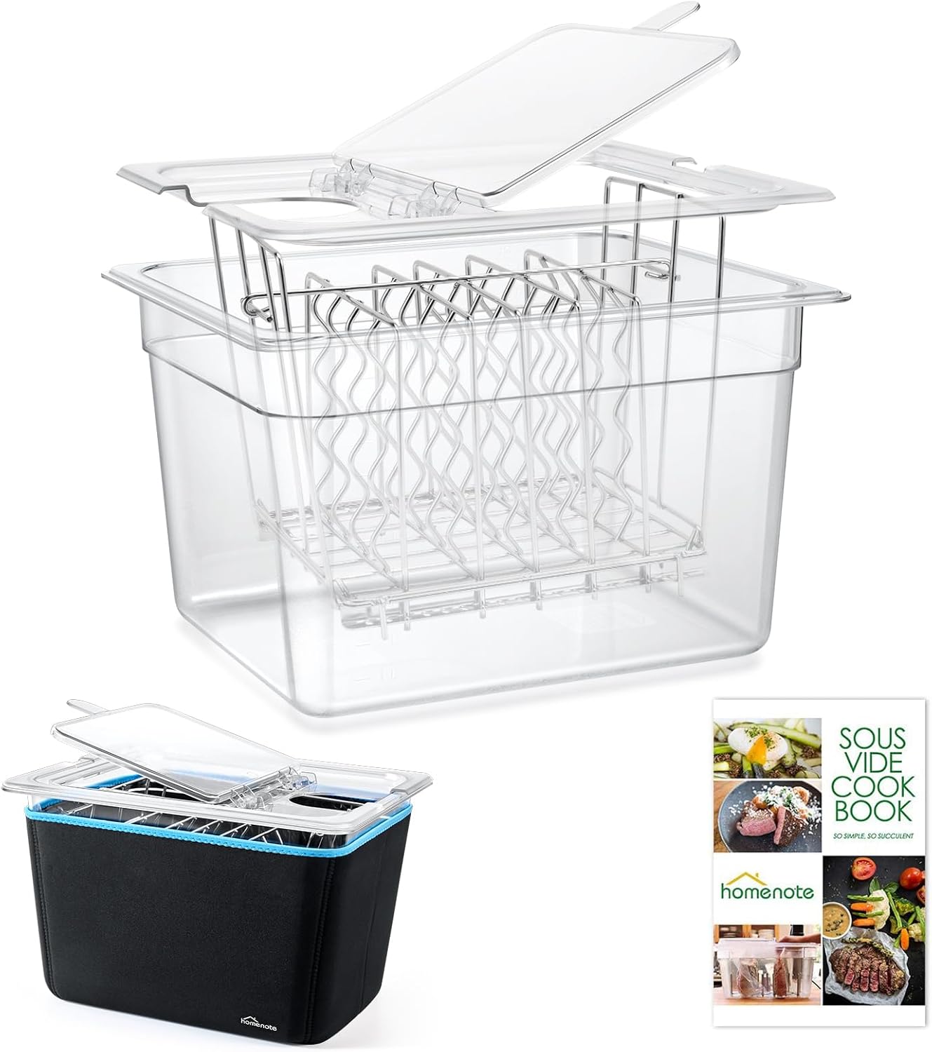 HOMENOTE Sous Vide Container 12 Quart with Collapsible Lid