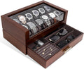 High End Watch Box for Men - 12 Slot Wooden Display Case