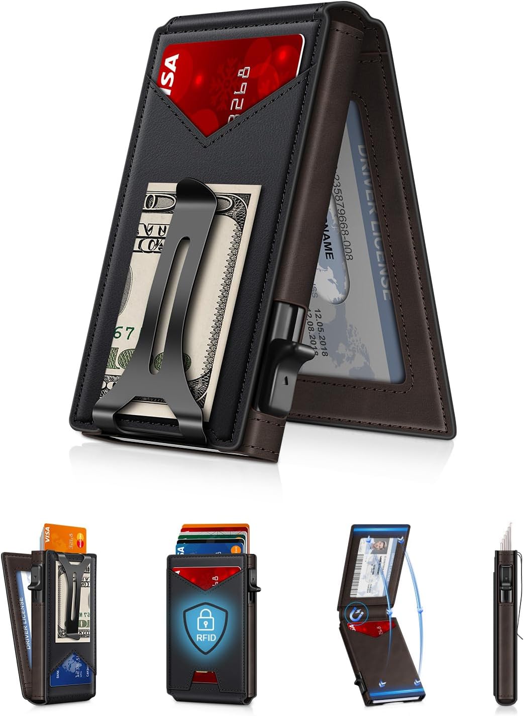 RFID Wallet for Men with Money Clip and Slim Design