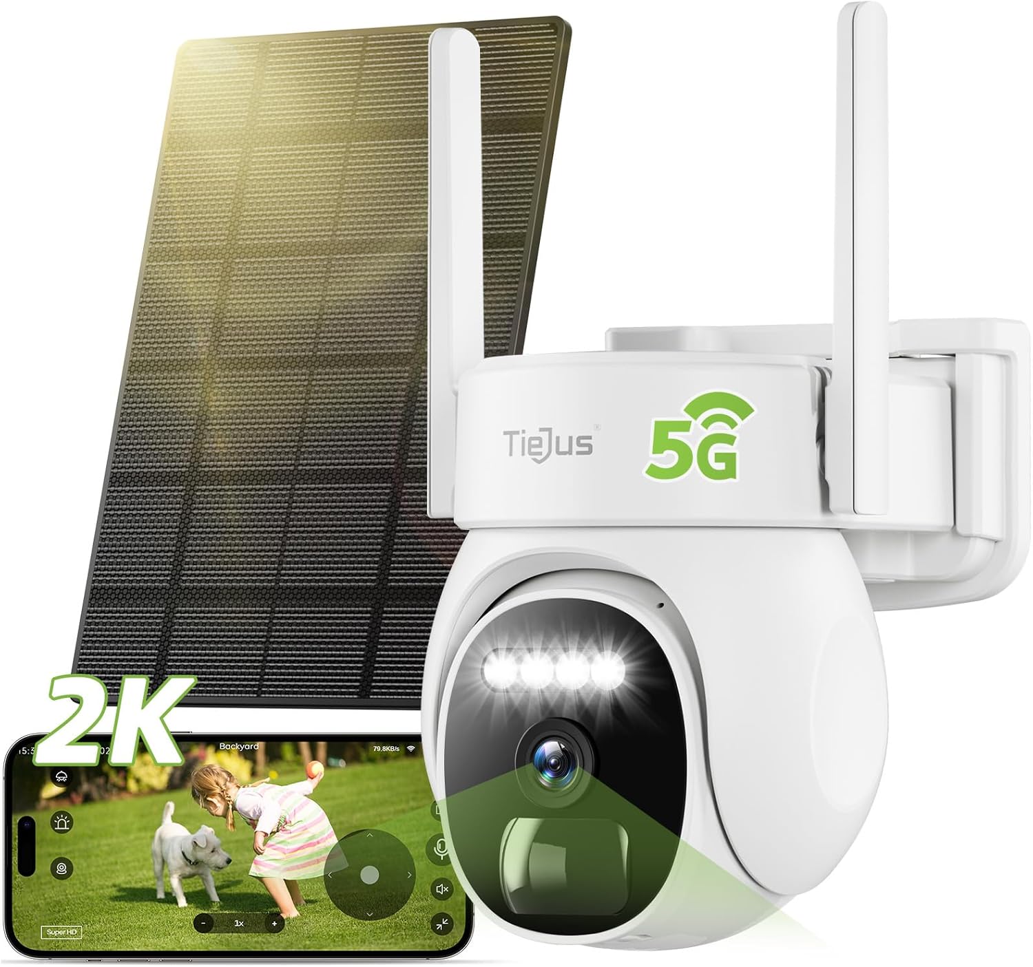 2.4G/5G Security Cameras Wireless Outdoor with 2K HD Vision