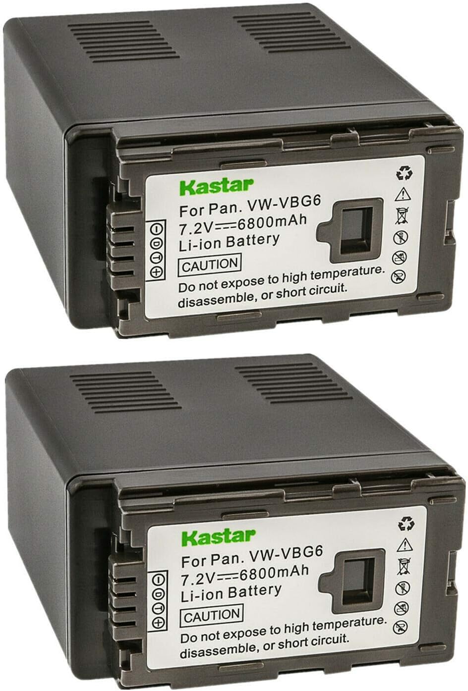 Kastar 2-Pack VW-VBG6 Battery Replacement for Panasonic Cameras