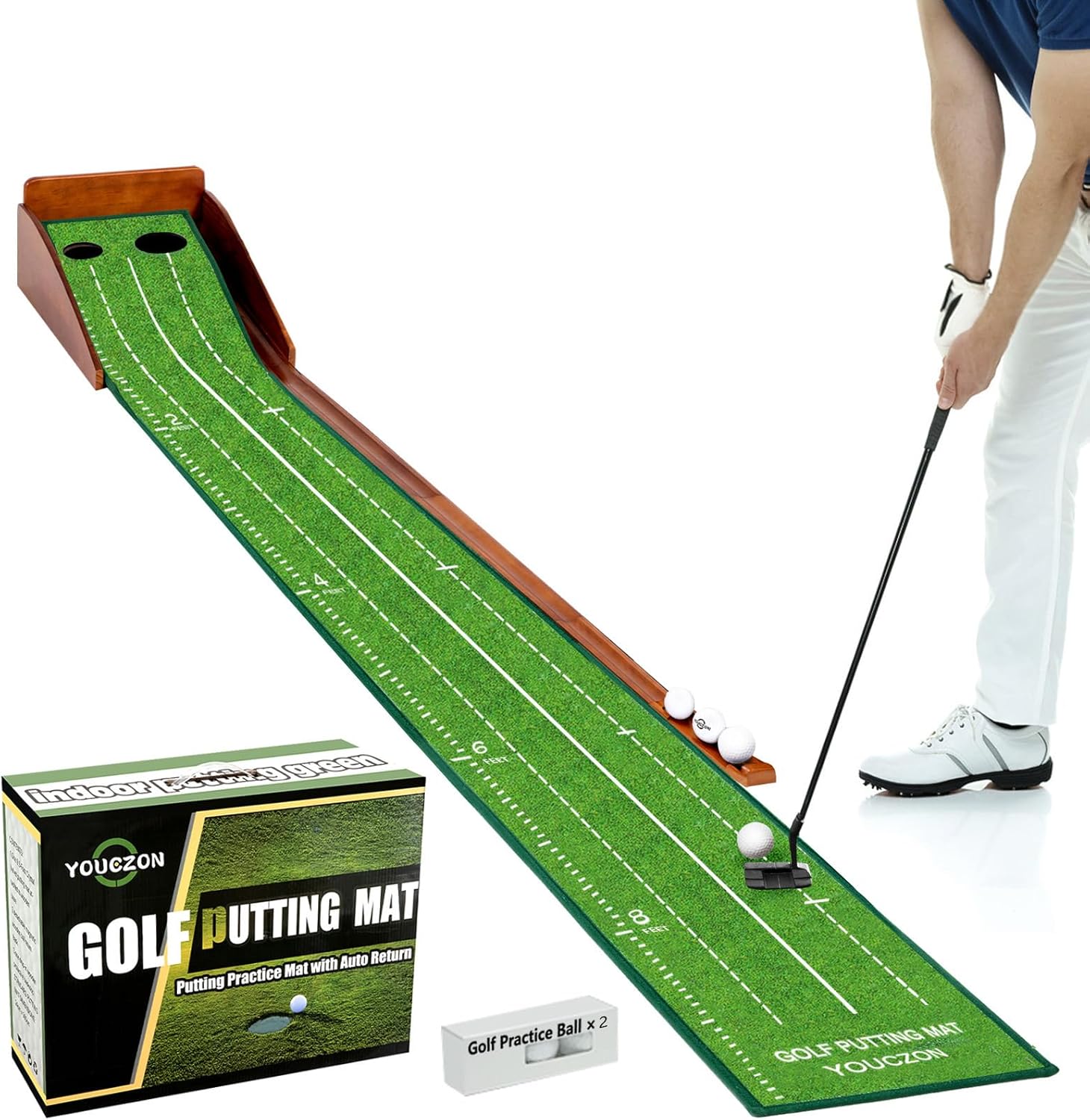 Ultimate Indoor Golf Mat with Auto Ball Return