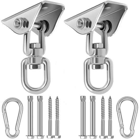 Heavy Duty Swing Hangers - 1200 lb Capacity, Antirust Stainless Steel, 360Rotate Hooks