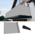TANG 3 ft x 9 ft Light Gray Balcony Privacy Screen - Heavy Duty