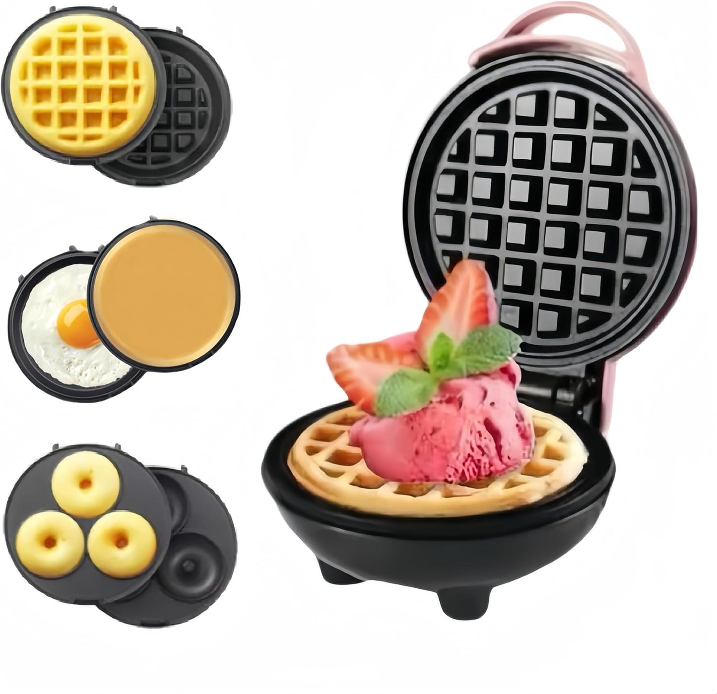 3-in-1 Mini Waffle Maker - Versatile Multimaker!