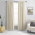 DONREN 2 Panels 84 in Cream Beige Blackout Curtains - Room Darkening