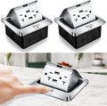Hoolerry 2 Pack Pop Up Floor Outlet Cover Kit with USB - Silver