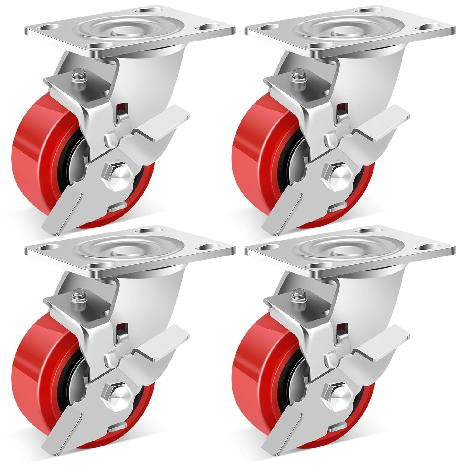 Nefish 4 Inch Heavy Duty Casters Wheels for Industrial Use