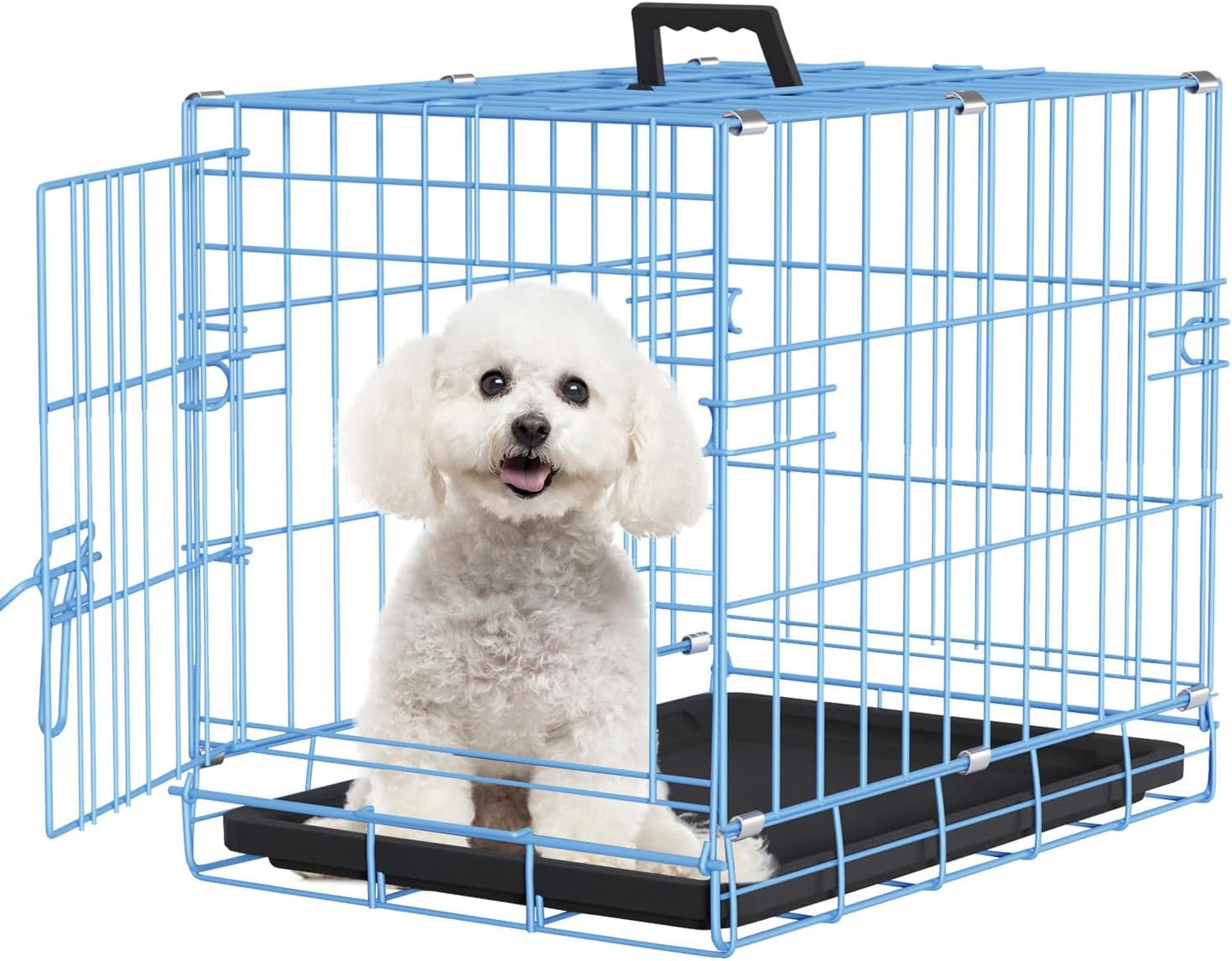 FDW Dog Crate for Small Dogs 18 Inch Folding Metal Wire Cage
