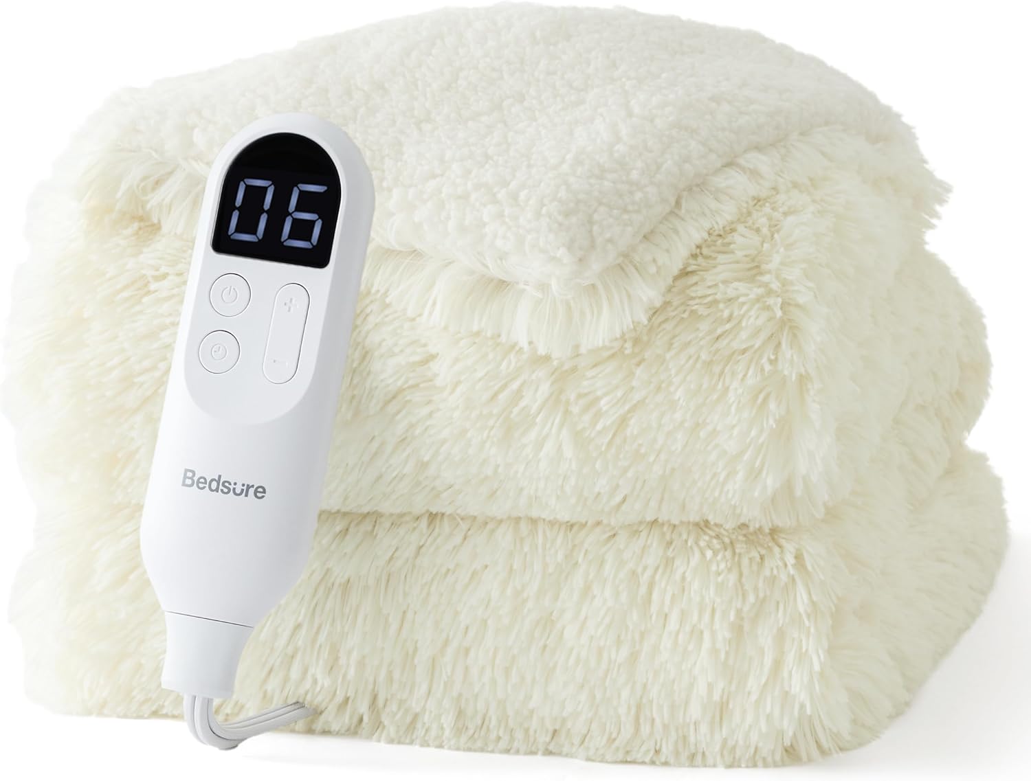Faux Fur Heated Blanket Throw with Fast Heating & Softness