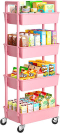 Pipishell 4-Tier Rolling Cart - Lightweight Utility Storage for Home