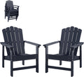 Stackable HDPE Adirondack Chairs Set of 2 - Durable Outdoor Seating