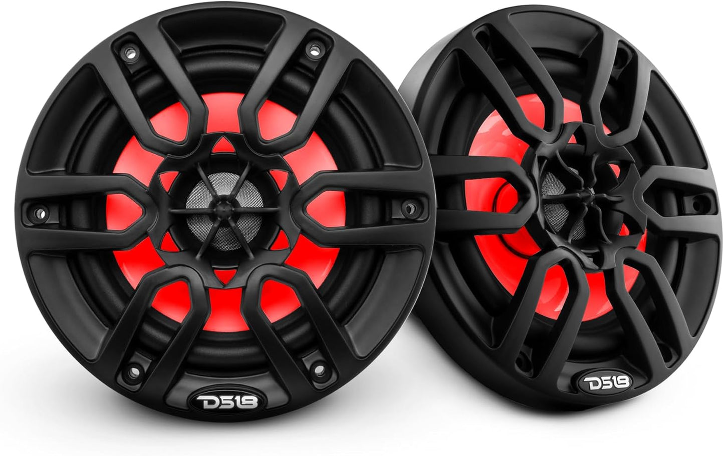 DS18 NXL6B Marine Speakers - 300W Max Power, UV Stable, RGB LED - All-Weather Performance