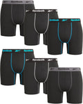 Reebok Men's Athletic Boxer Briefs - 6 Pack with Contour Pouch