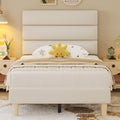 Twin Bed Frame with Velvet Upholstered Headboard for Modern Rooms