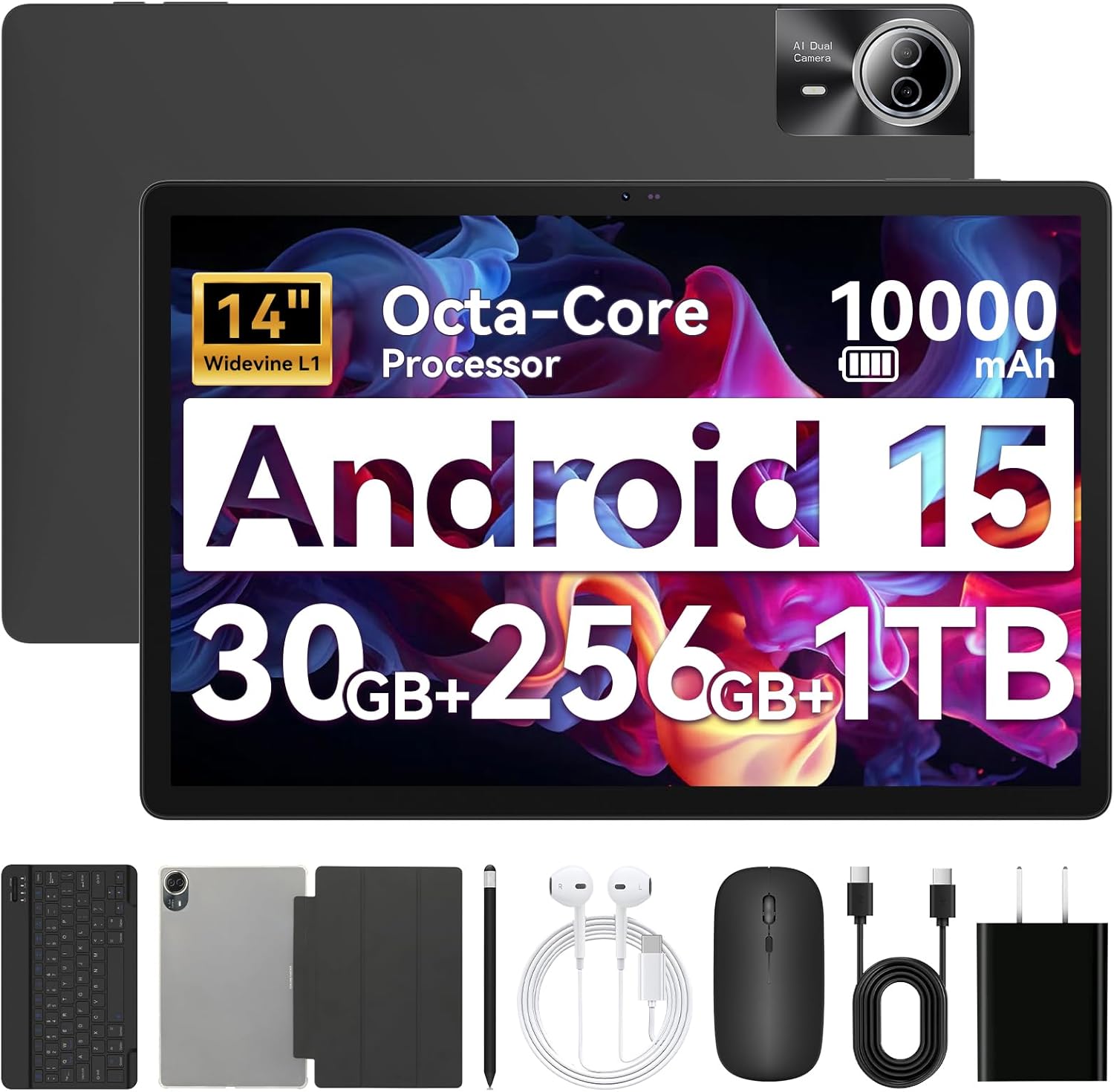 14 inch Android 15 Tablet with 30GB RAM and 256GB ROM