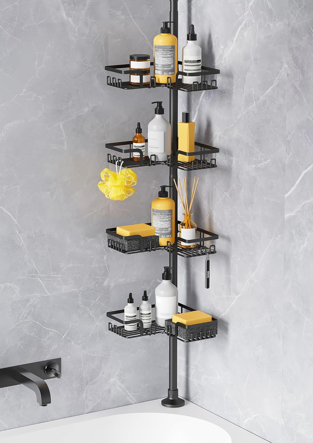 KEGII Tension Pole Corner Shower Caddy for Organized Bathrooms