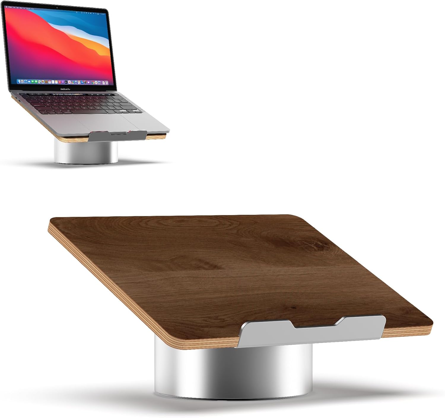 HumanCentric Laptop Riser for Desk: Ergonomic Wood & Aluminum