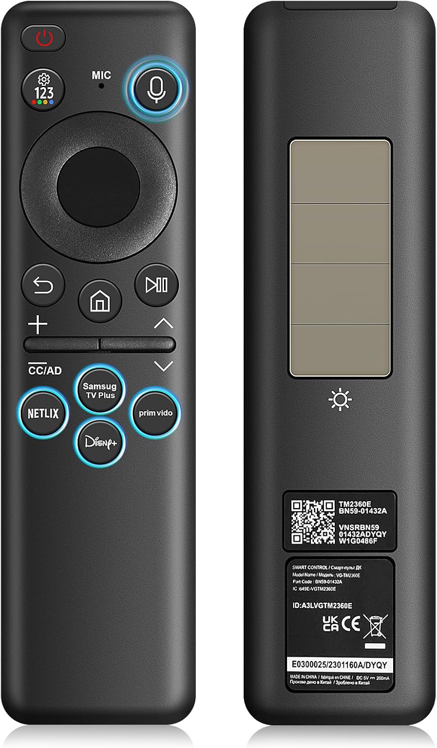 Solar Voice Remote for Samsung Neo QLED TVs 8K HDR
