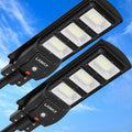 LED Solar Street Lights 2 Pack - Super Bright Dusk-to-Dawn