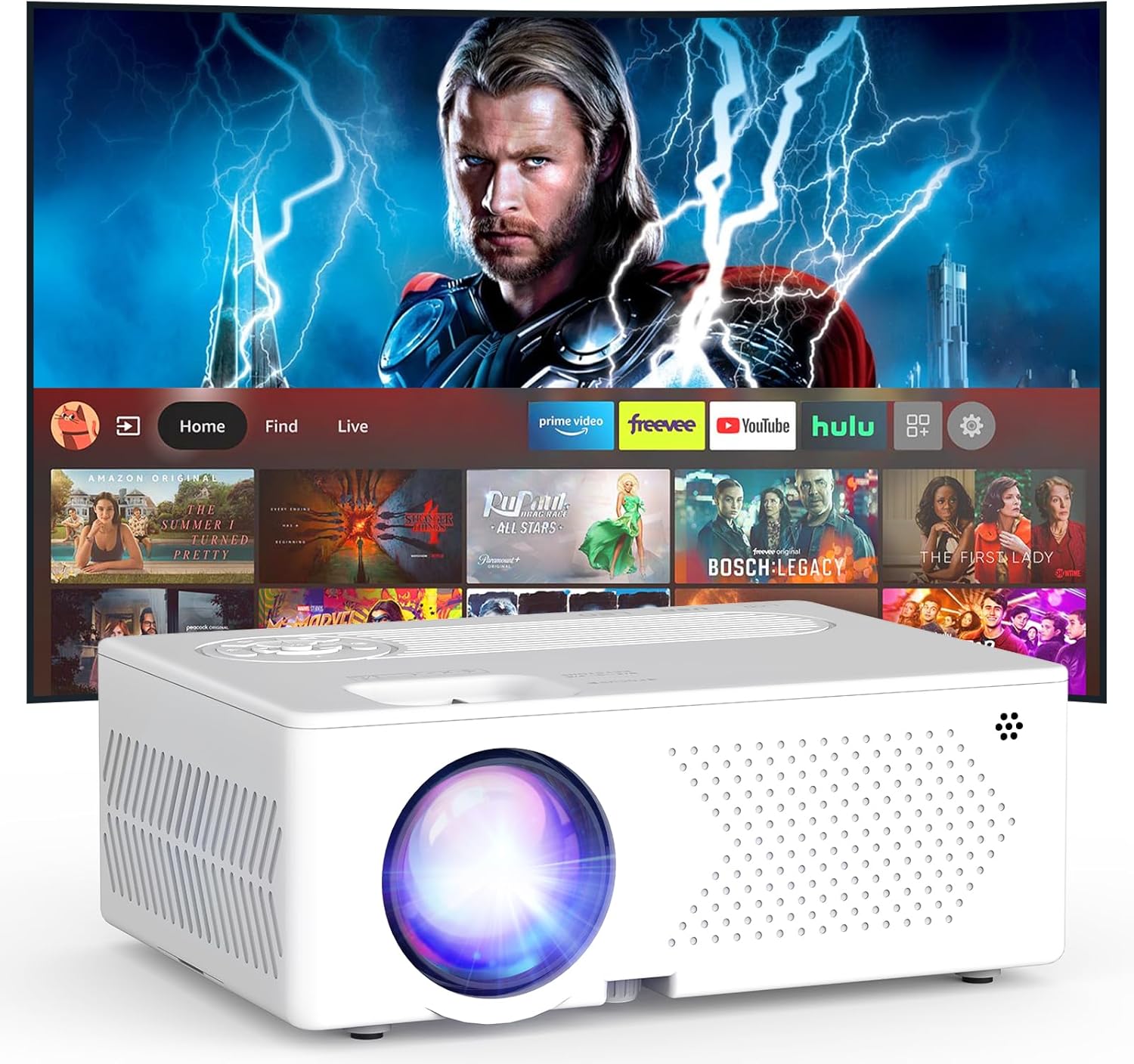 Real 1080P 4K Outdoor Movie Projector for Stunning Home Theater Experience