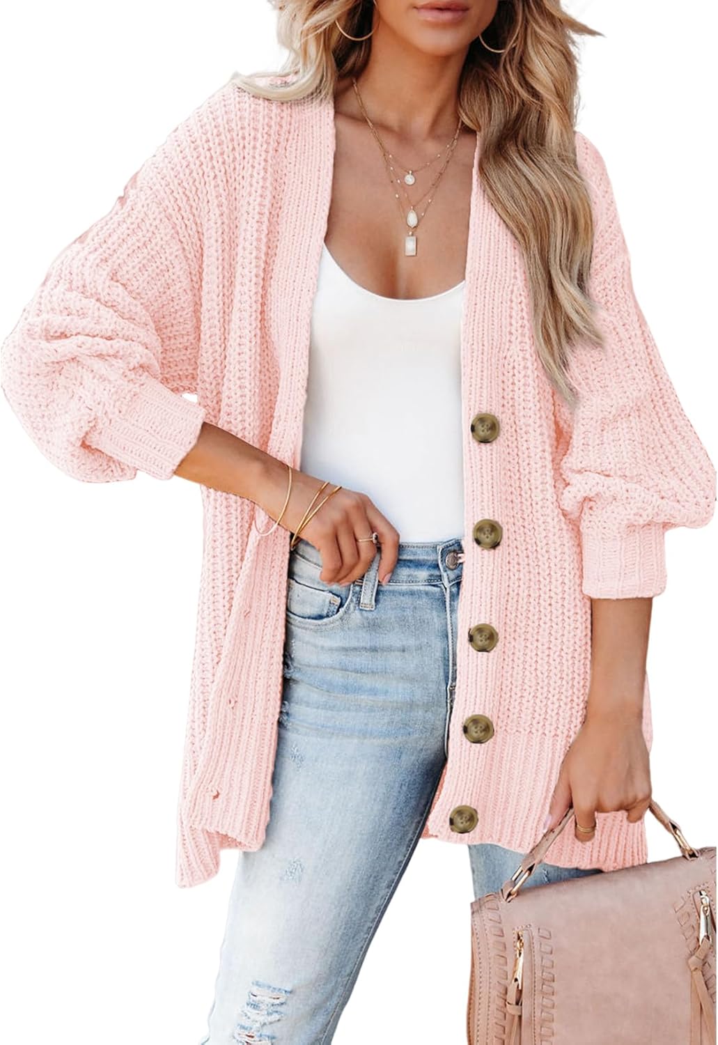 SHEWIN Womens Oversized Open Front Cardigan for Every Season