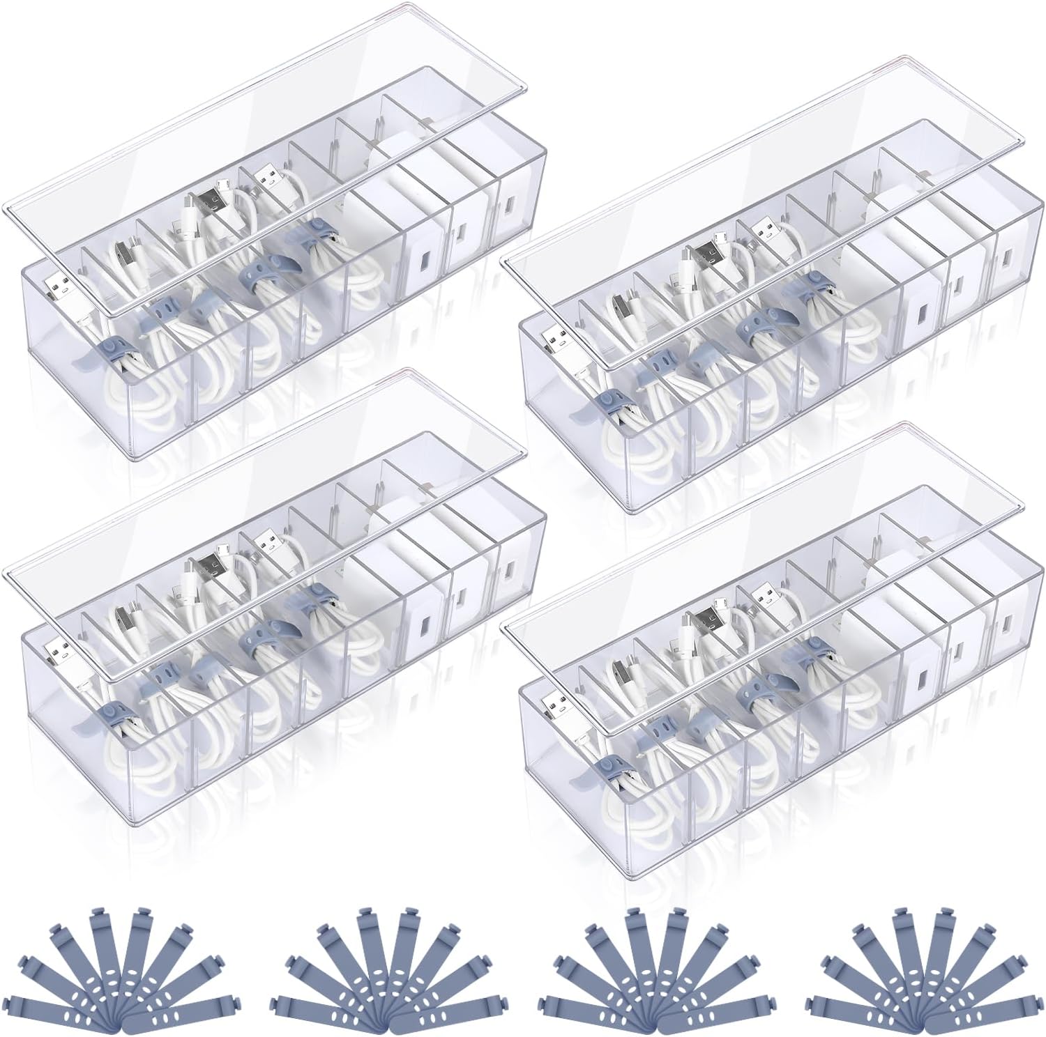 Clear Cord Organizer Box for Tangle-Free Cables
