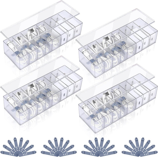 Clear Cord Organizer Box for Tangle-Free Cables
