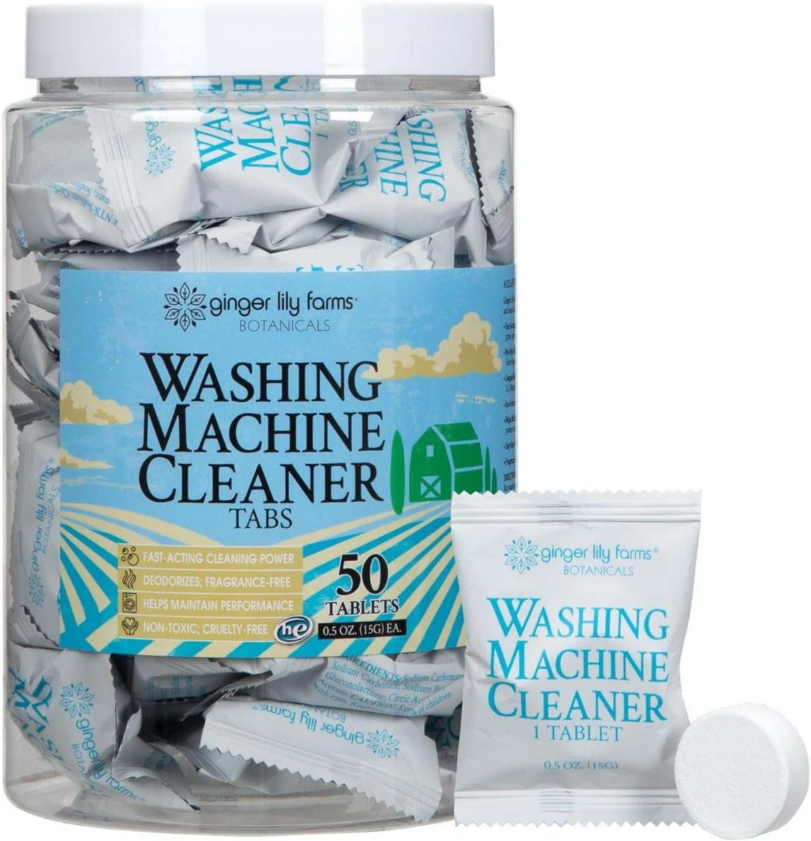 Ginger Lily Farms Washer Cleaner Tabs - 50 Count