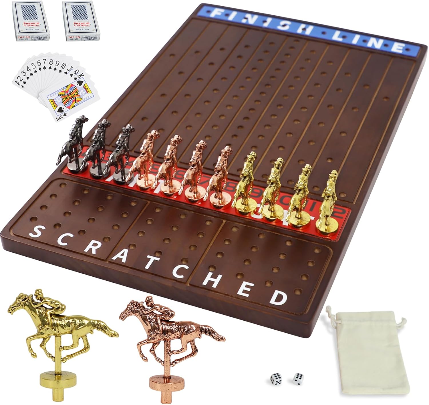 Metal Horse Race Board Game for Fun Family Game Nights