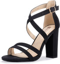 Chunky High Heel Sandal Strappy Open Toe Ankle Strap (Style 7GHX)