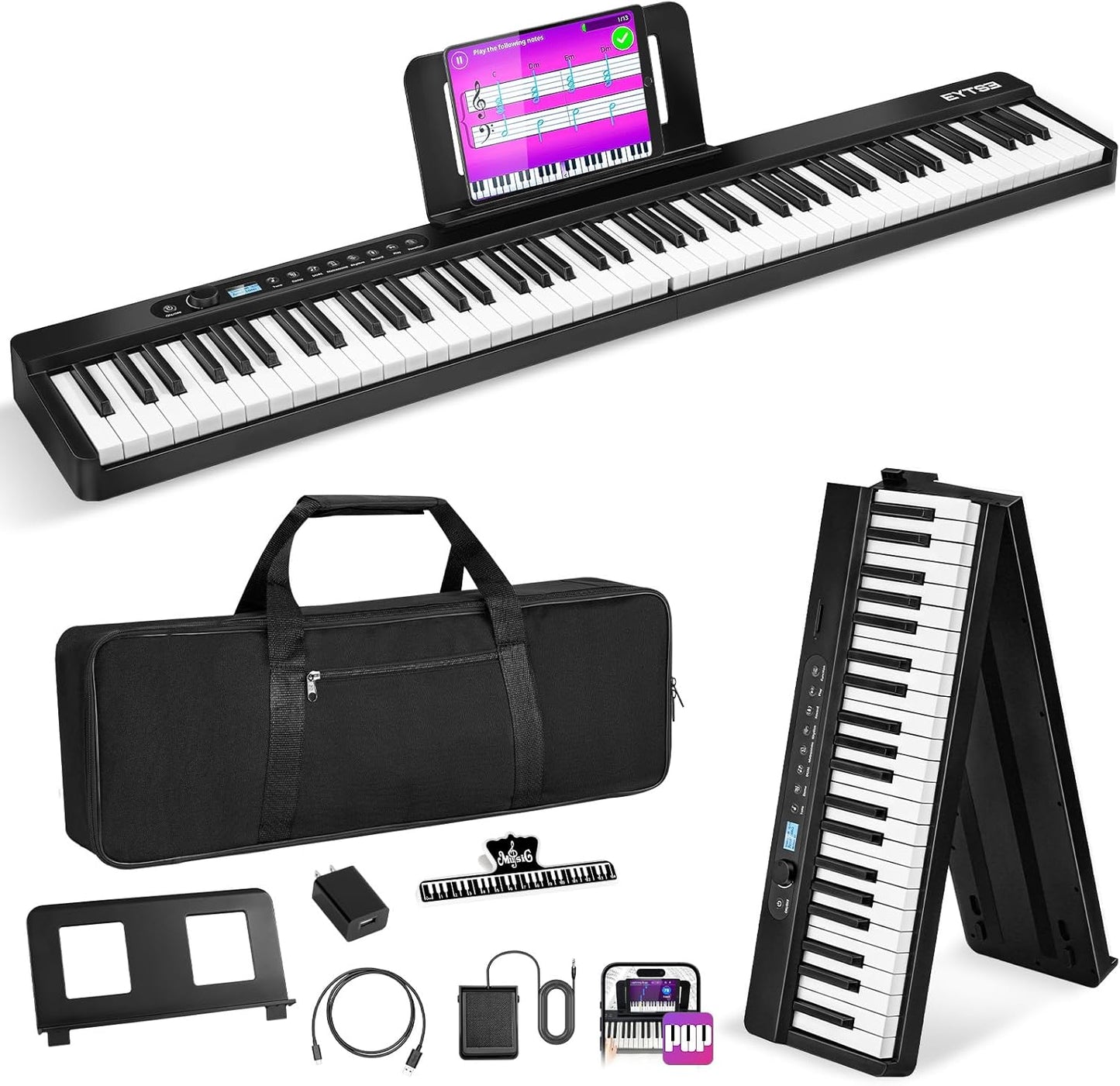 Folding Piano 88 Keys Portable Electric Keyboard for All Ages