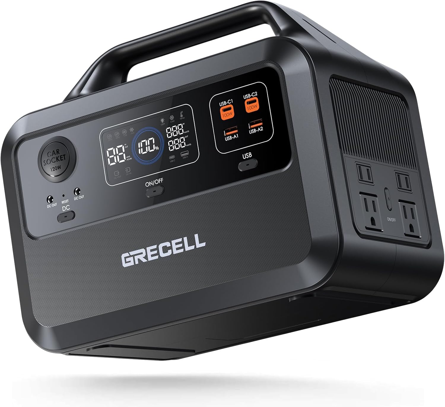 GRECELL Portable Power Station: 600W Peak Power