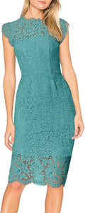 MEROKEETY Womens Sleeveless Lace Floral Cocktail Dress - Flattering