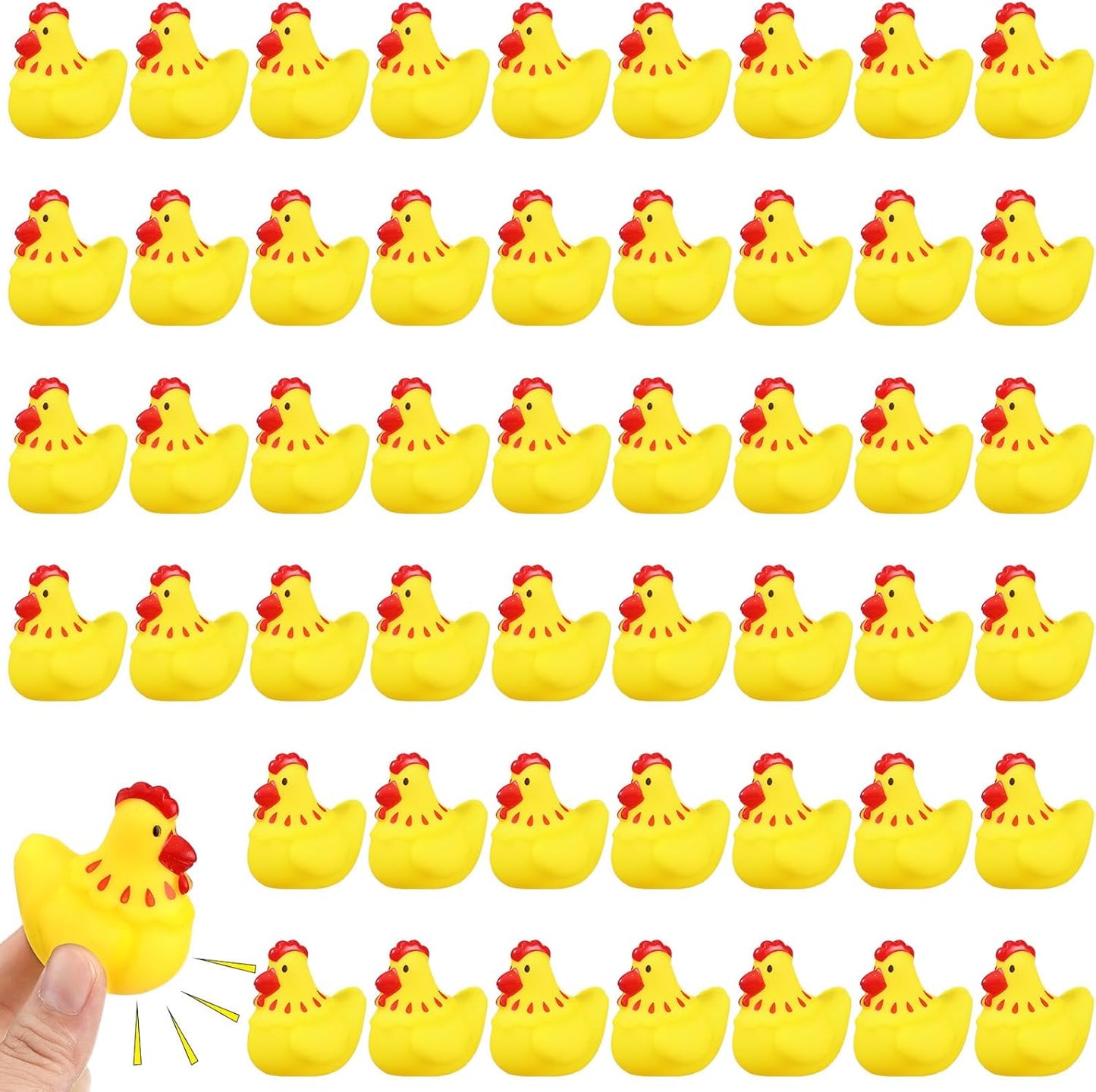 150 Pcs Rubber Chickens Bath Toy for Fun Pool and Party Favors