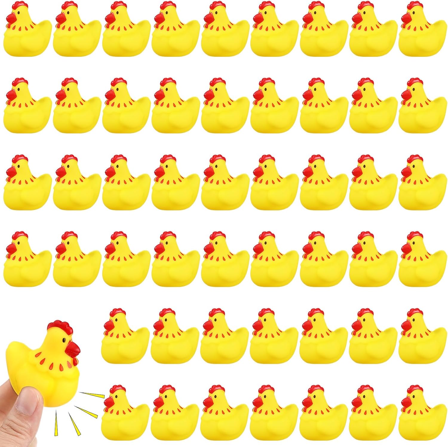 150 Pcs Rubber Chickens Bath Toy for Fun Pool and Party Favors